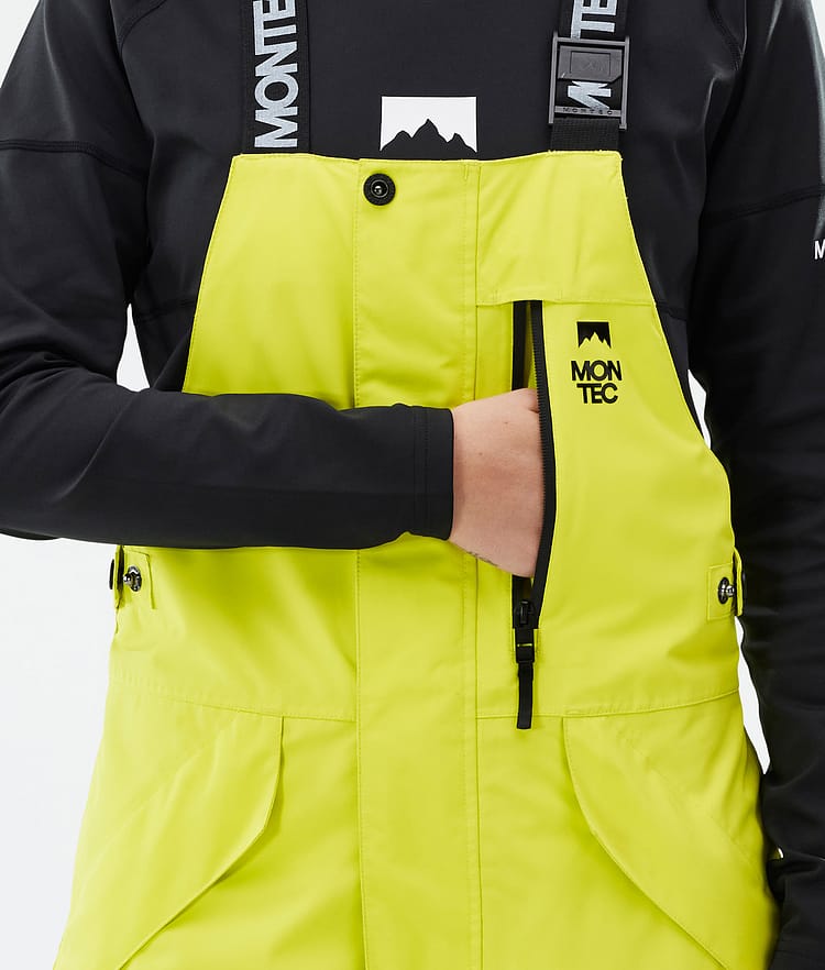 Montec Fawk W Spodnie Snowboardowe Kobiety Bright Yellow/Black/Light Pearl, Zdjęcie 6 z 7