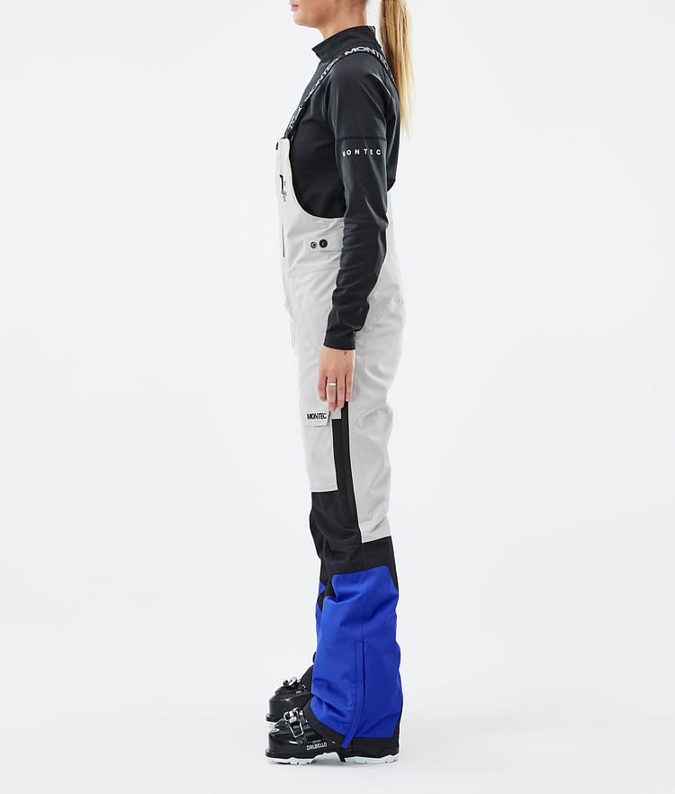 Montec Fawk W Pantalon de Ski Femme Light Grey/Black/Cobalt Blue