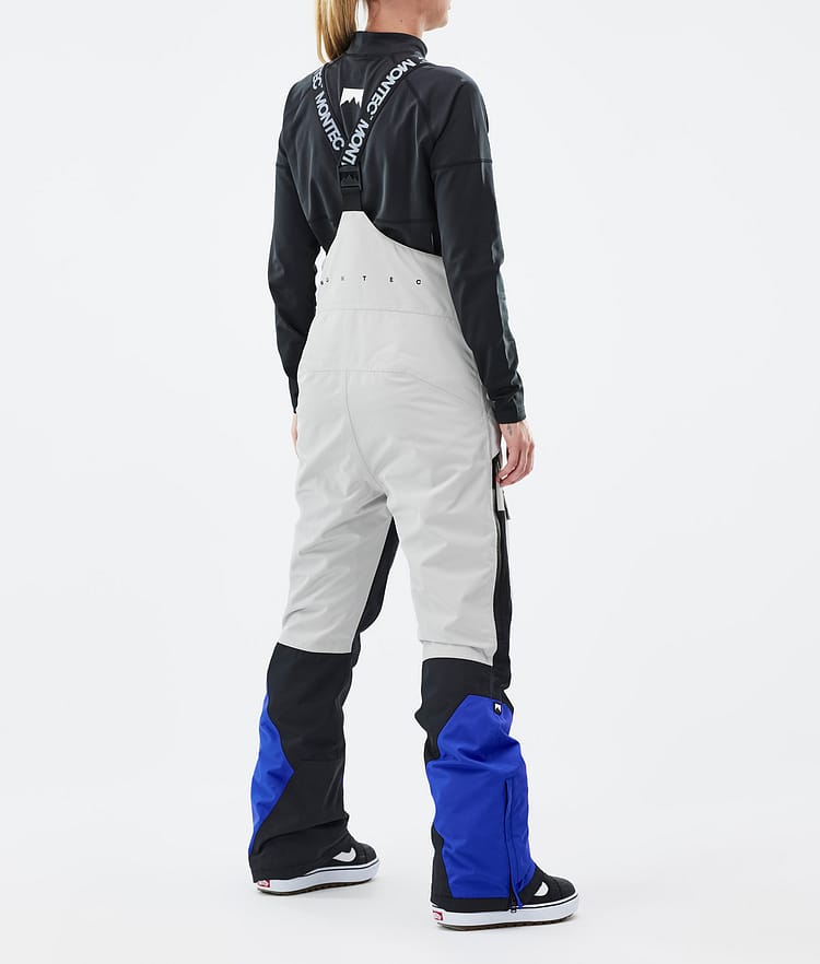 Montec Fawk W Pantalon de Snowboard Femme Light Grey/Black/Cobalt Blue