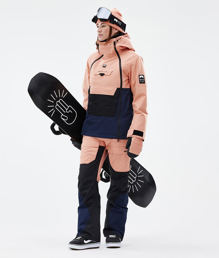 Montec Fawk W Pantaloni Snowboard Donna Faded Peach/Black/Dark Blue, Immagine 2 di 7