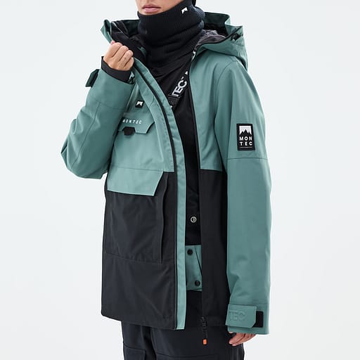 Asymmetrische ritssluiting aan de voorkant met binnenboord sluitsysteem. Hoofdproductafbeelding,