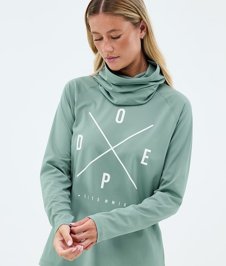 Dope Snuggle W Basislaag Top Dames 2X-Up Faded Green, Image 2 of 7