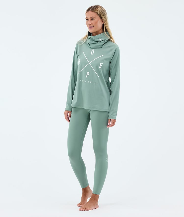 Dope Snuggle W Basislaag Top Dames 2X-Up Faded Green, Image 3 of 7