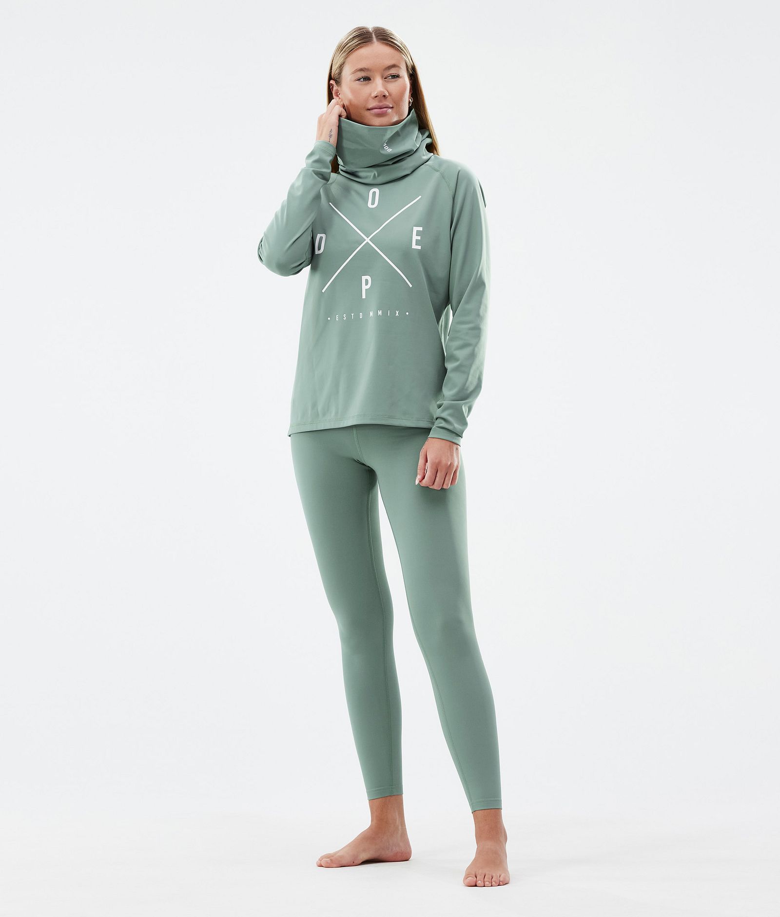 Dope Snuggle W Baselayer top Dame 2X-Up Faded Green