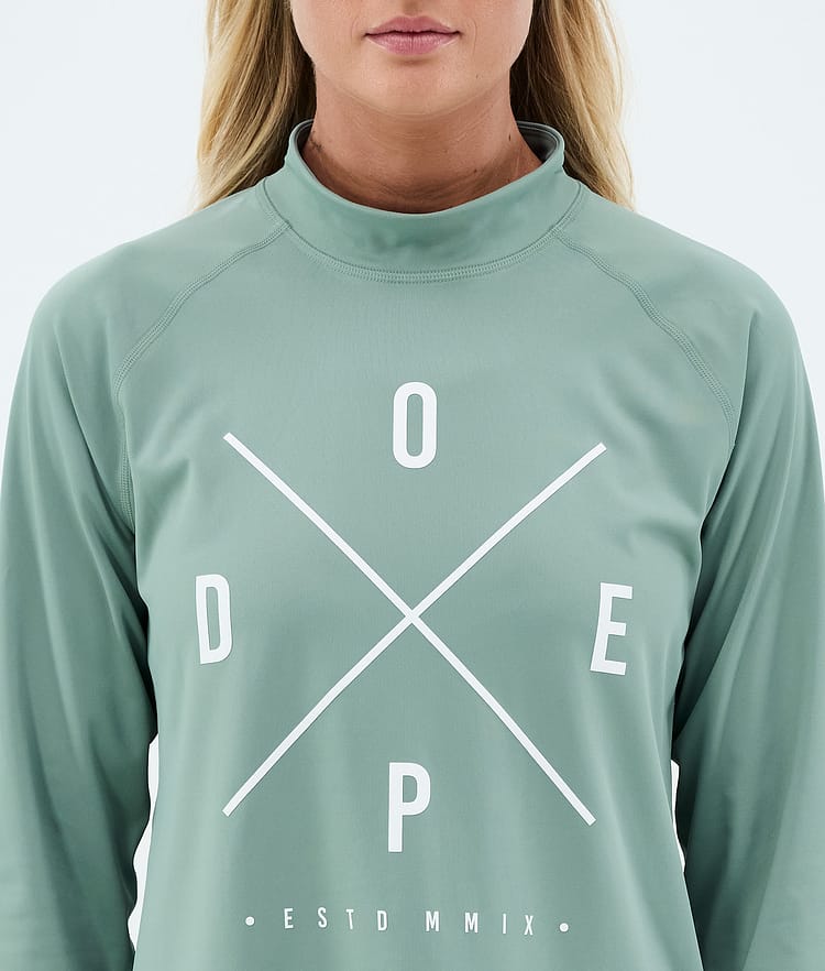 Dope Snuggle W Basislaag Top Dames 2X-Up Faded Green, Image 6 of 7