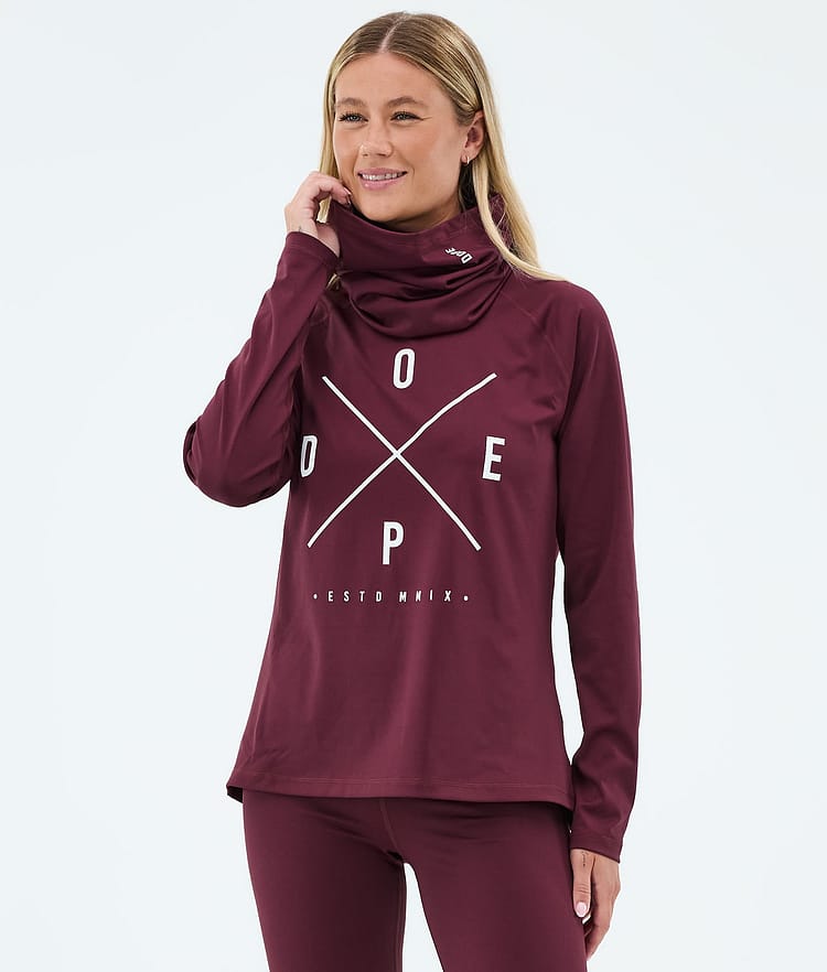 Dope Snuggle W Basislaag Top Dames 2X-Up Burgundy, Image 2 of 7