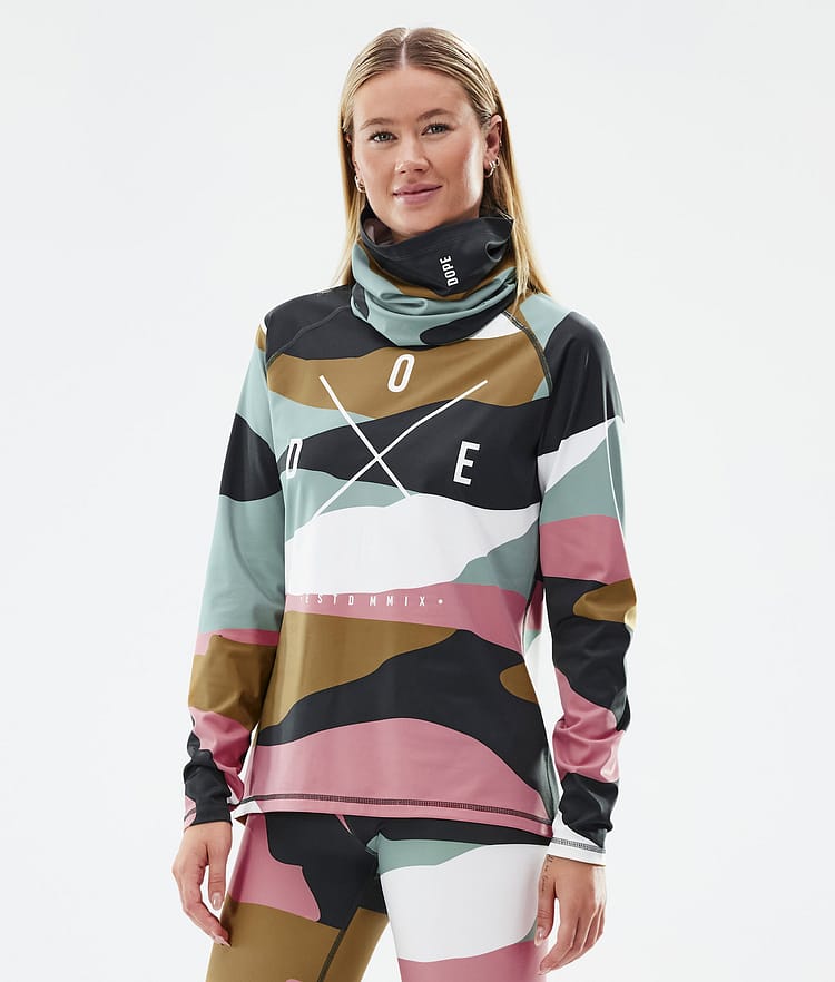 Dope Snuggle W Baselayer top Dame 2X-Up Shards Gold Muted Pink, Billede 1 af 7