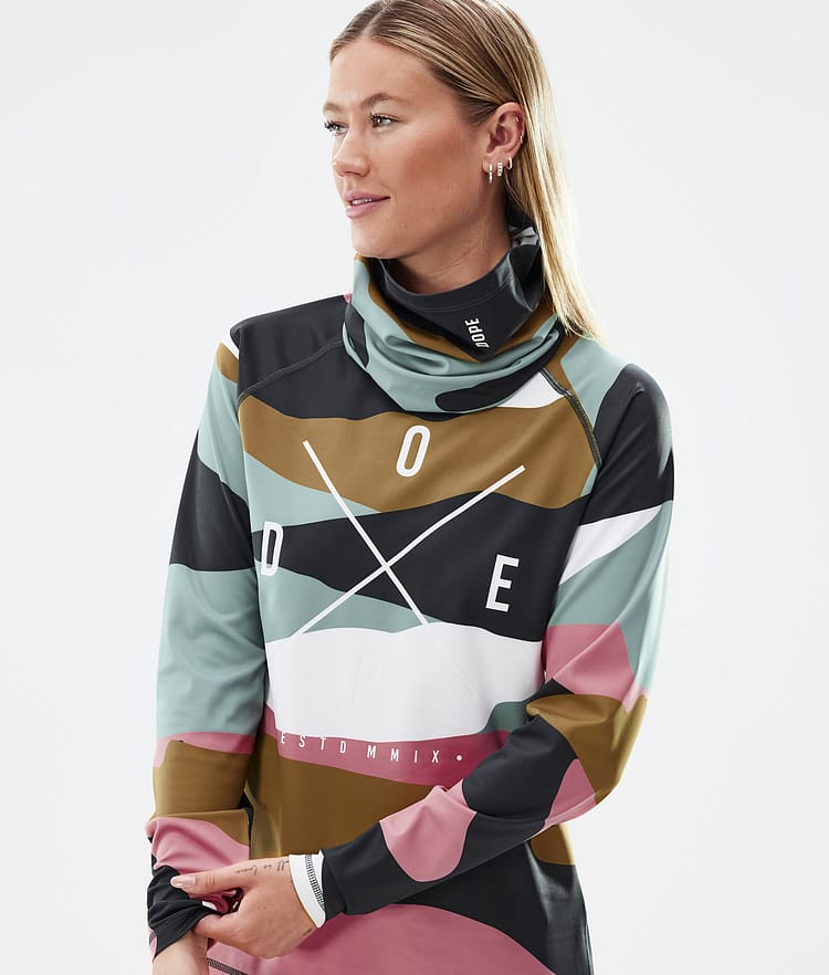 Dope Snuggle W Baselayer top Dame 2X-Up Shards Gold Muted Pink, Billede 2 af 7