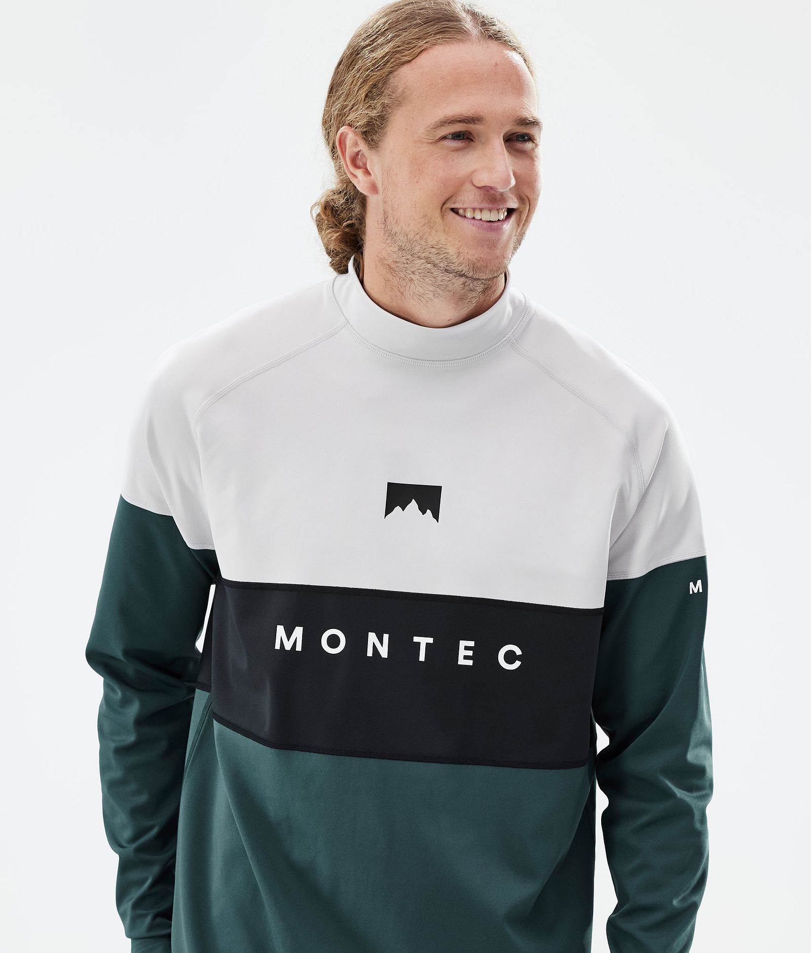 Montec Alpha Tee-shirt thermique Homme Light Grey/Black/Dark Atlantic