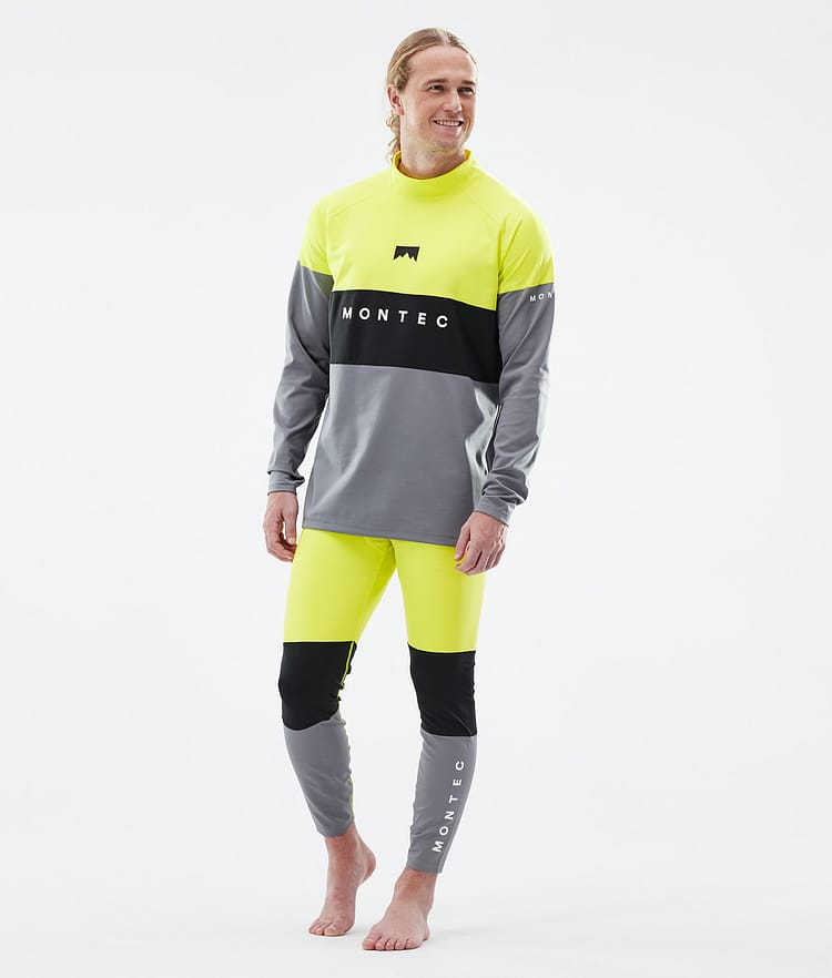 Montec Alpha Basislaag Top Heren Bright Yellow/Black/Light Pearl, Afbeelding 3 van 5