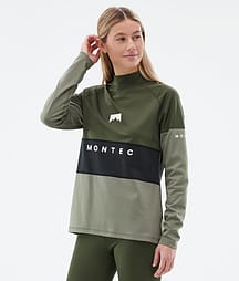 Montec Alpha W 24 Baselayer top Dame Olive Green/Black/Greenish