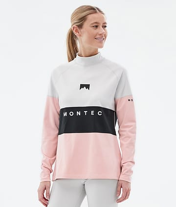 Montec Alpha W Tee-shirt thermique Femme Light Grey/Black/Soft Pink