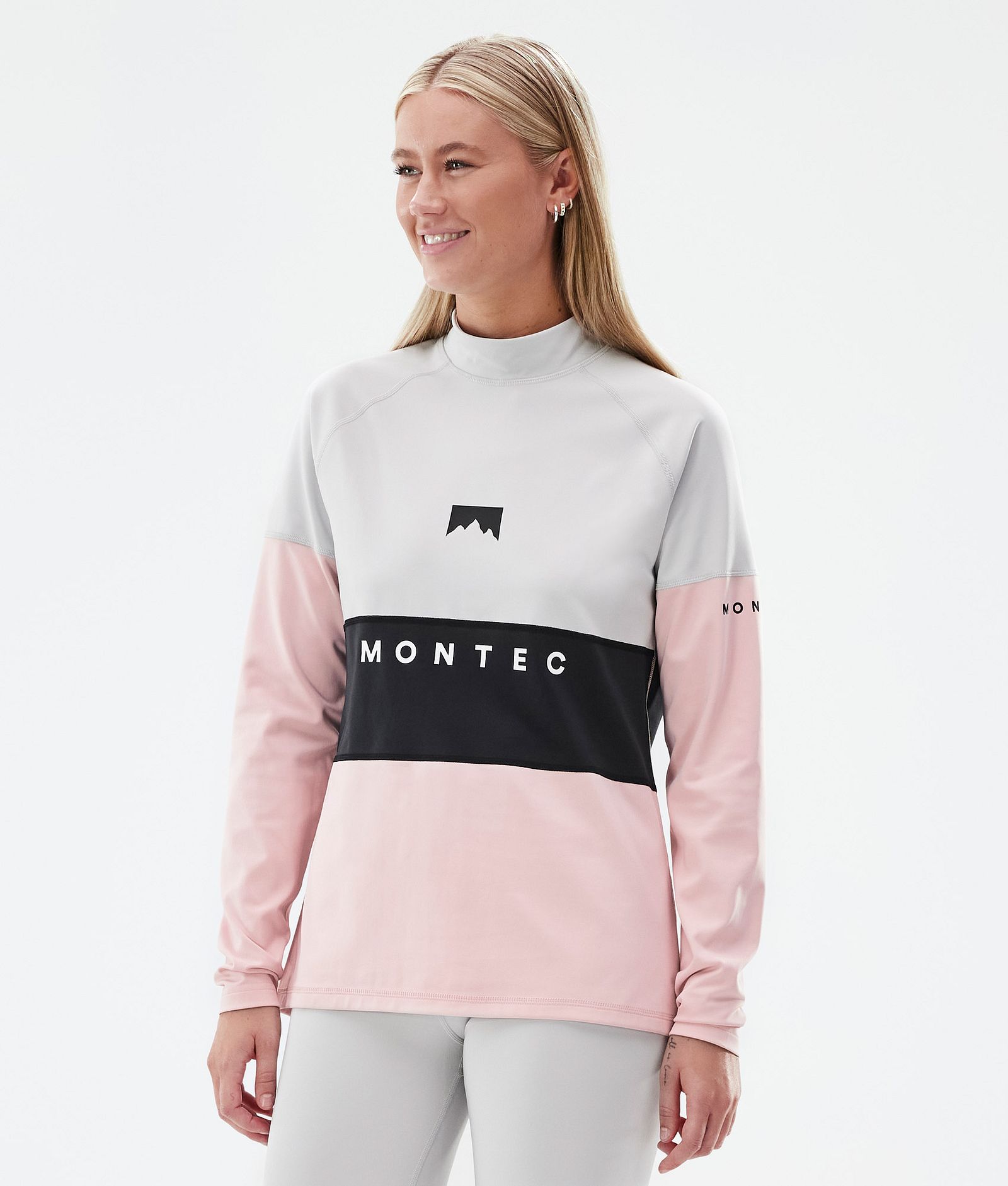 Montec Alpha W Basislaag Top Dames Light Grey/Black/Soft Pink