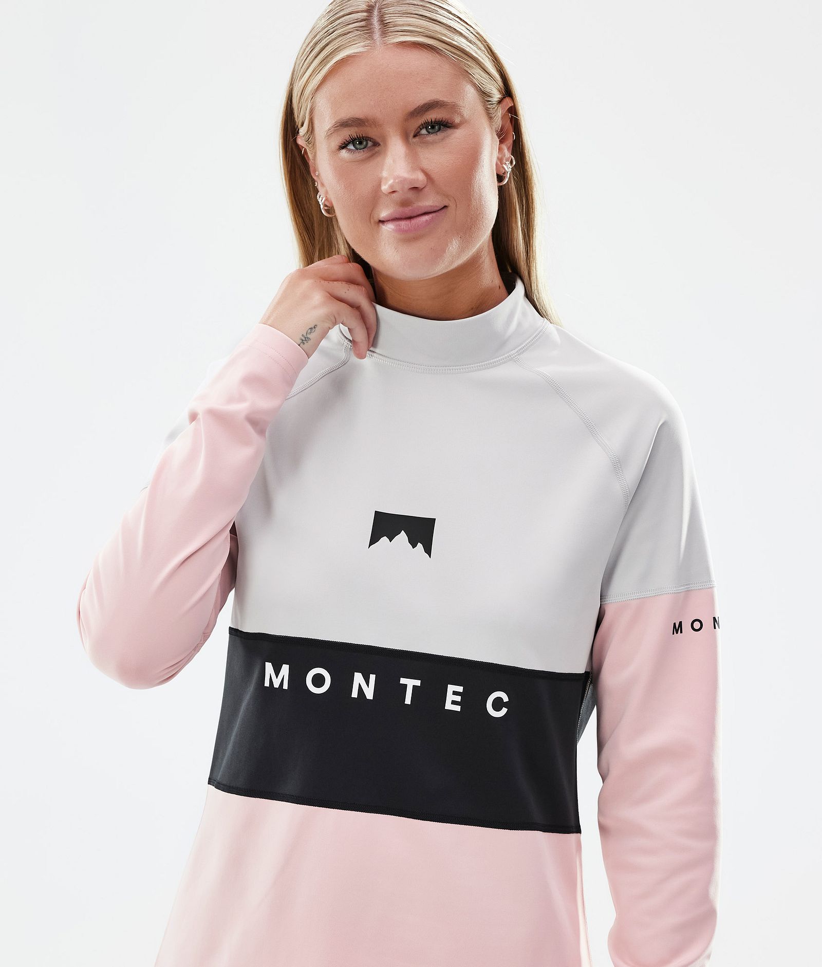 Montec Alpha W Top Termiczny Kobiety Light Grey/Black/Soft Pink
