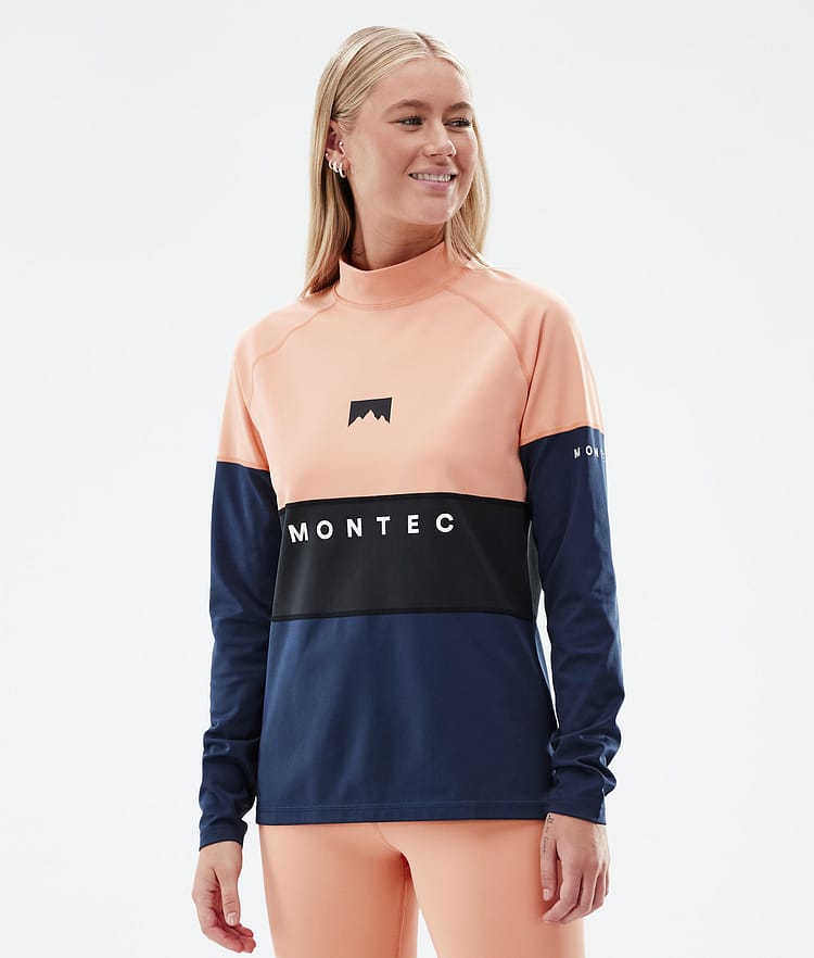 Montec Alpha W Base Layer Top Women Faded Peach/Black/Dark Blue, Image 1 of 5