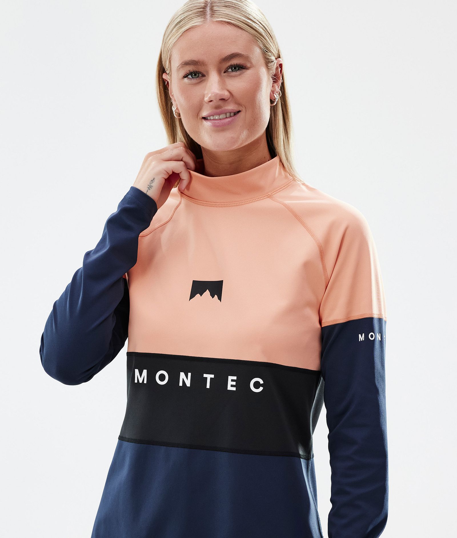 Montec Alpha W Camiseta Térmica Mujer Faded Peach/Black/Dark Blue