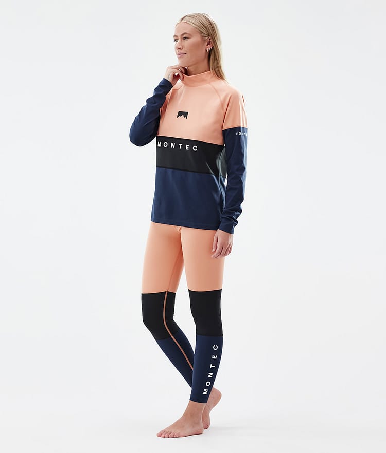 Montec Alpha W Base Layer Top Women Faded Peach/Black/Dark Blue, Image 3 of 5