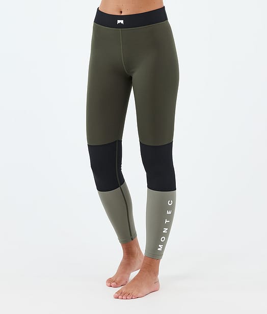 Montec Alpha W Pantaloni Termici Donna Olive Green/Black/Greenish