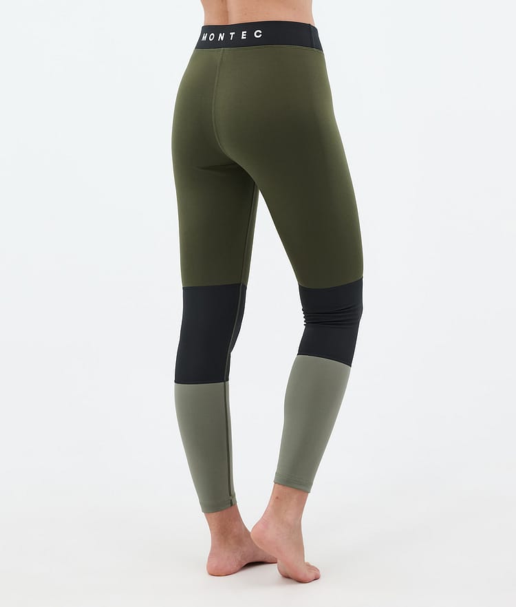 Montec Alpha W Pantalon thermique Femme Olive Green/Black/Greenish, Image 2 sur 7