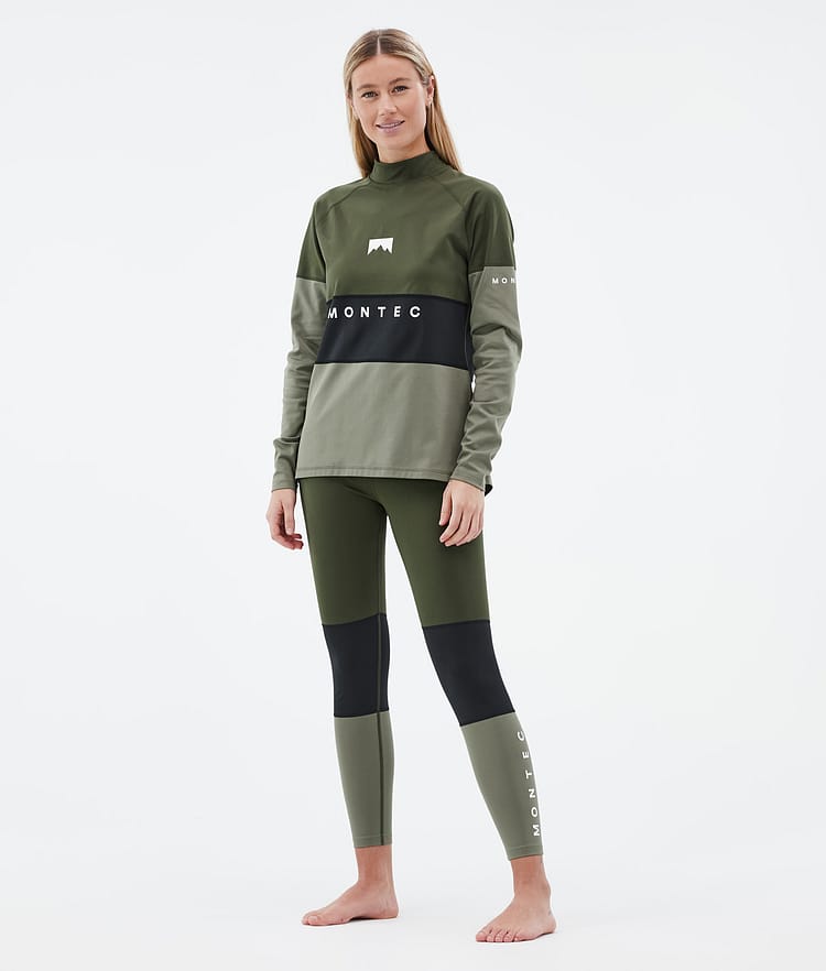 Montec Alpha W Base Layer Pant Women Olive Green/Black/Greenish, Image 3 of 7