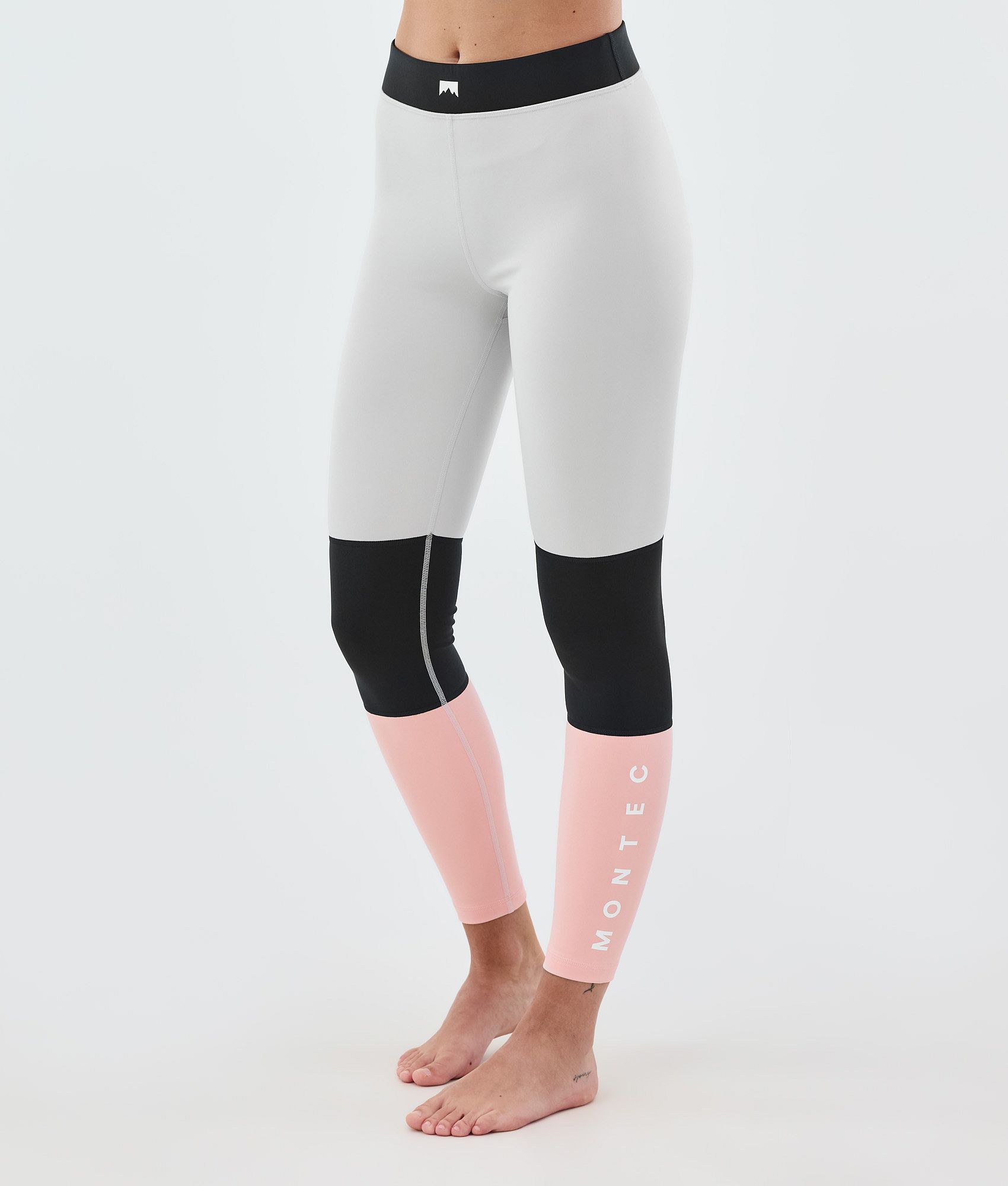 Montec Alpha W Baselayer tights Dame - Light Grey/Black/Soft Pink