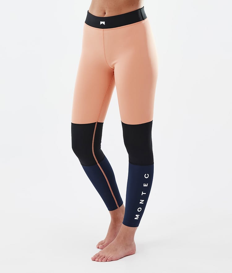 Montec Alpha W Legginsy Termoaktywne Kobiety Faded Peach/Black/Dark Blue, Zdjęcie 1 z 7