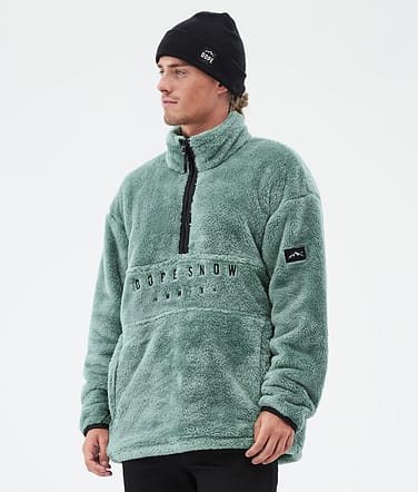 Dope Pile Fleece Sweater Men Faded Green