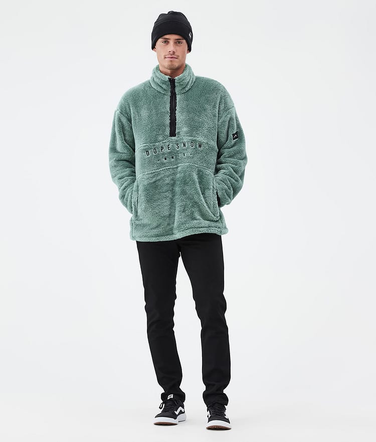 Dope Pile Fleece Sweater Men Faded Green