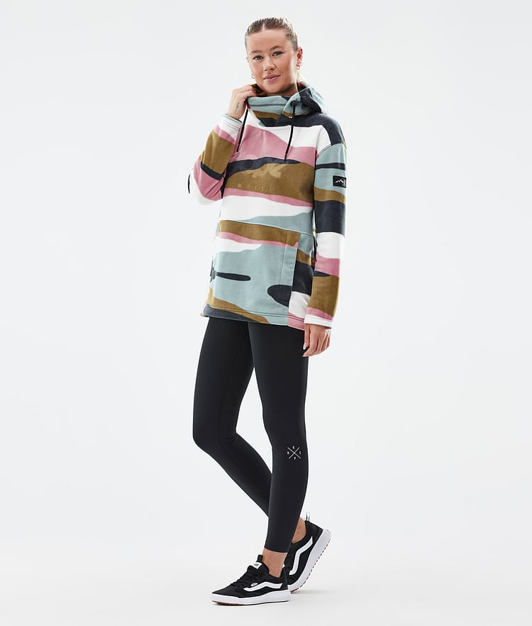 Dope Cozy II W Fleecová Mikina s Kapucí Dámské Shards Gold Muted Pink, Obrázek 3 z 7
