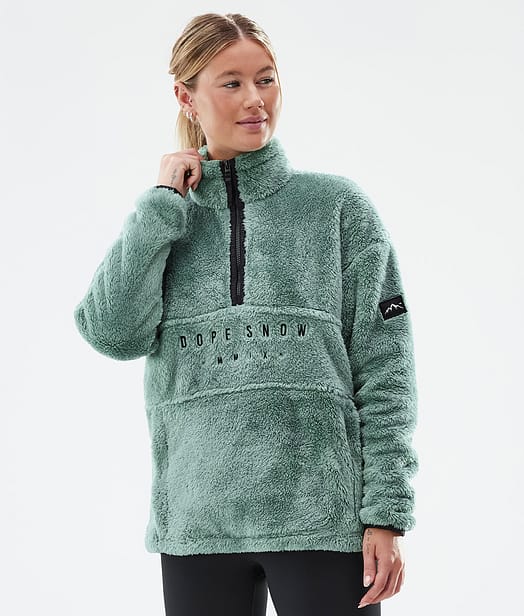 Dope Pile W Fleece Sweater Women Faded Green