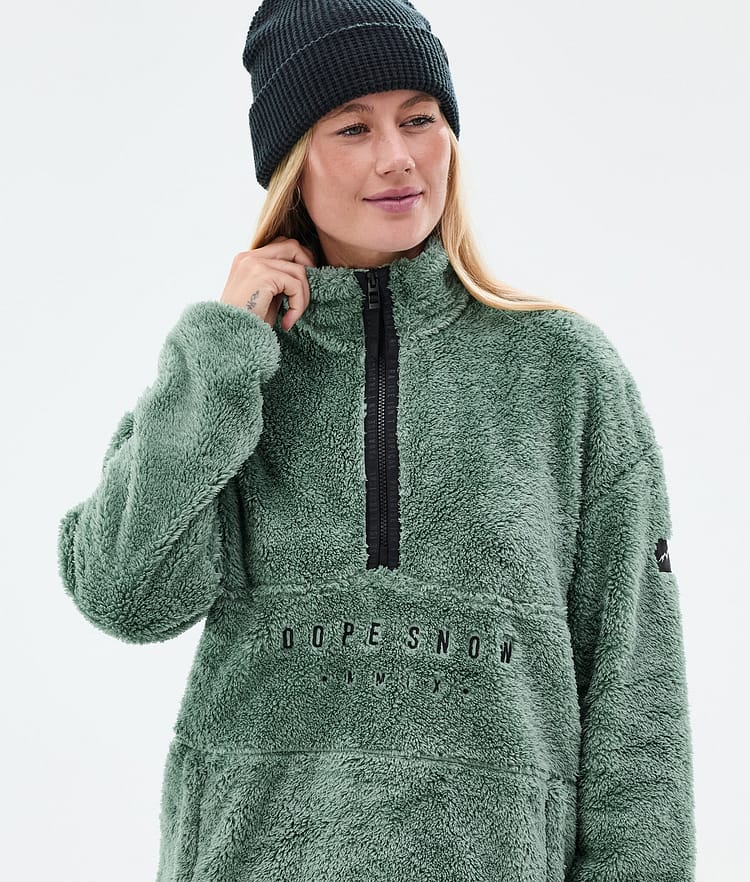 Dope Pile W Fleece Trui Dames Faded Green Renewed, Afbeelding 2 van 7