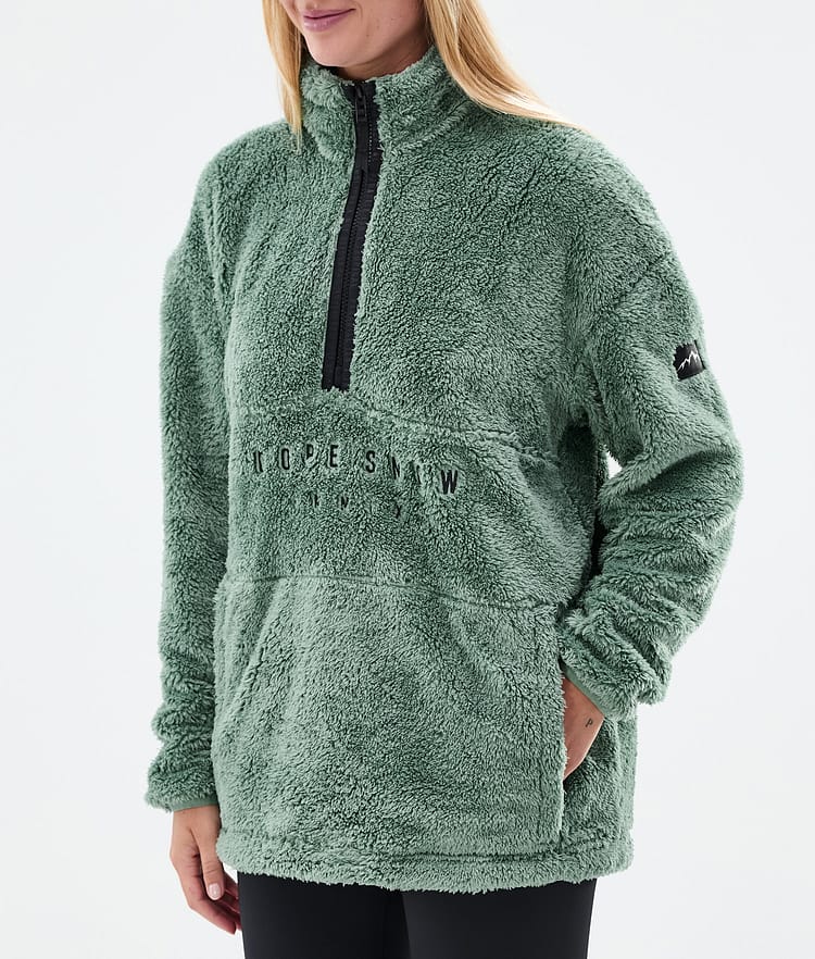 Dope Pile W Fleece Trui Dames Faded Green Renewed, Afbeelding 7 van 7