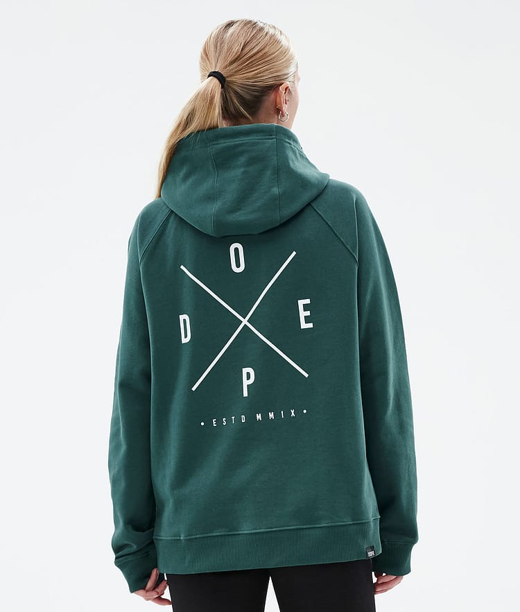 Dope Common W Hoodie Dames 2X-Up Bottle Green, Afbeelding 2 van 7