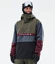 Dope Legacy Track Ski Jacket Men OIive Green/Burgundy/Metal Blue/Black