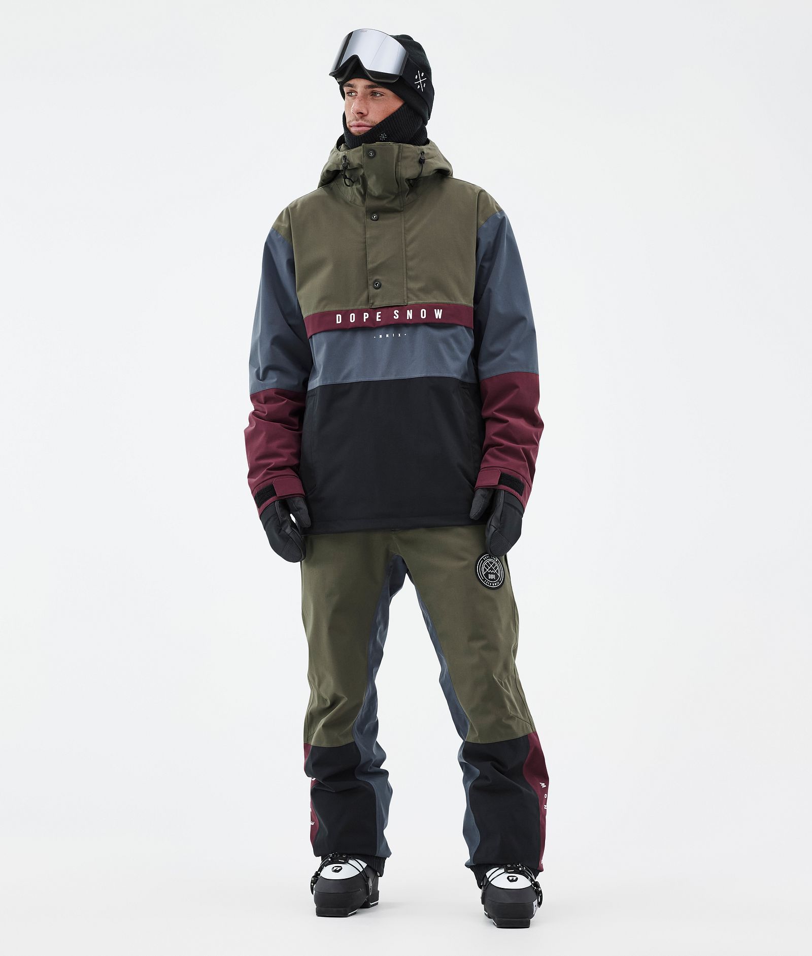 Dope Legacy Track Veste de Ski Homme OIive Green/Burgundy/Metal Blue/Black, Image 2 sur 8