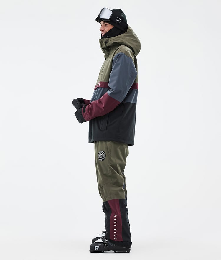 Dope Legacy Track Ski jas Heren Olive Green/Burgundy/Metal Blue/Black, Afbeelding 3 van 8