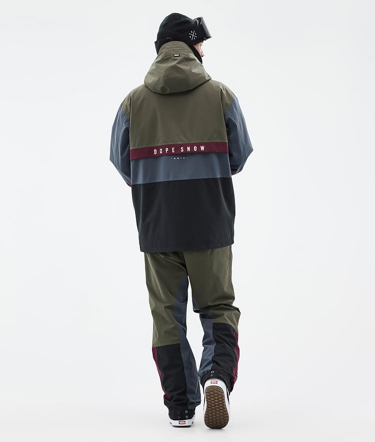 Dope Legacy Track Snowboard jas Heren Olive Green/Burgundy/Metal Blue/Black, Afbeelding 4 van 8