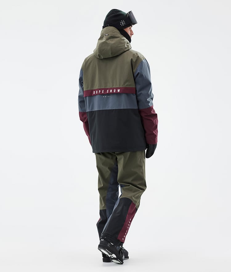 Dope Legacy Track Ski jas Heren Olive Green/Burgundy/Metal Blue/Black, Afbeelding 4 van 8