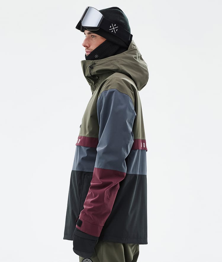 Dope Legacy Track Veste de Ski Homme OIive Green/Burgundy/Metal Blue/Black, Image 6 sur 8