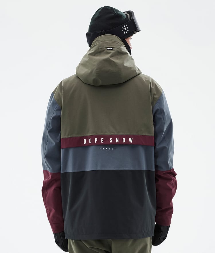 Dope Legacy Track Veste de Ski Homme OIive Green/Burgundy/Metal Blue/Black, Image 7 sur 8