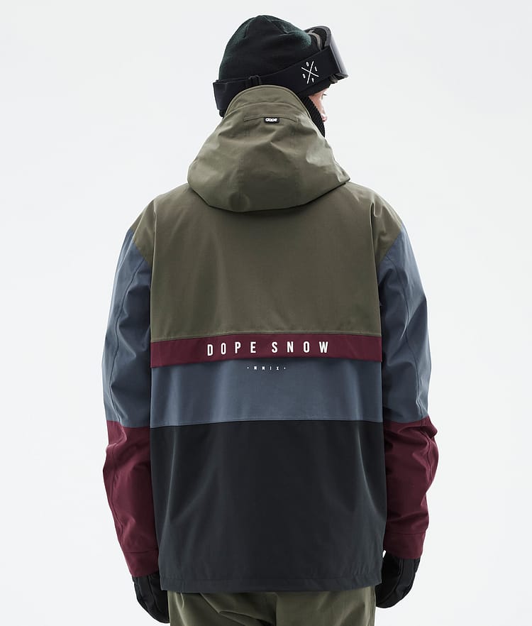 Dope Legacy Track Snowboard jas Heren Olive Green/Burgundy/Metal Blue/Black, Afbeelding 6 van 8