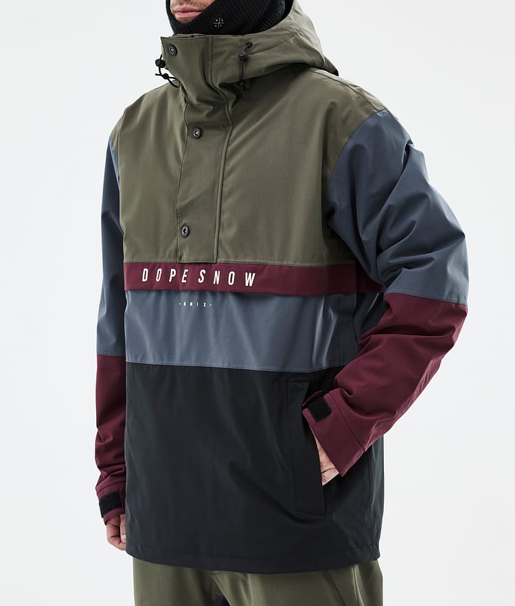 Dope Legacy Track Snowboard jas Heren Olive Green/Burgundy/Metal Blue/Black, Afbeelding 7 van 8