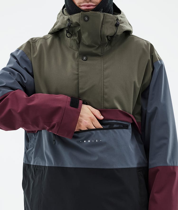 Dope Legacy Track Snowboard jas Heren Olive Green/Burgundy/Metal Blue/Black, Afbeelding 8 van 8