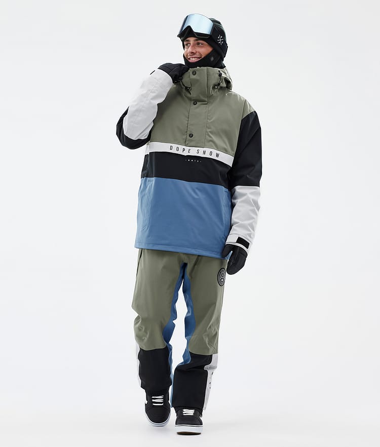 Dope Legacy Track Kurtka Snowboardowa Mężczyźni Greenish/Light Grey/Black/Blue Steel Renewed, Zdjęcie 3 z 8