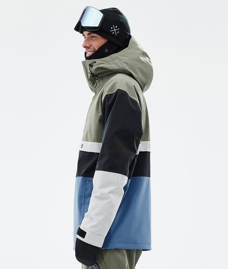 Dope Legacy Track Snowboard Jacket Men Greenish/Light Grey/Black/Blue Steel Renewed, Image 6 of 8