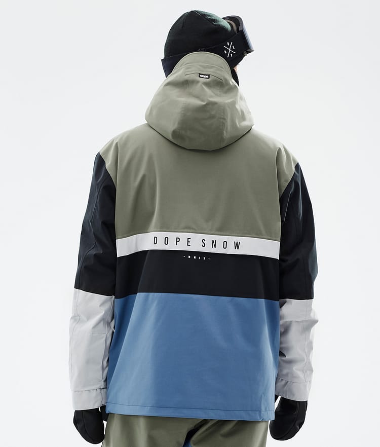 Dope Legacy Track Snowboard Jacket Men Greenish/Light Grey/Black/Blue Steel Renewed, Image 7 of 8