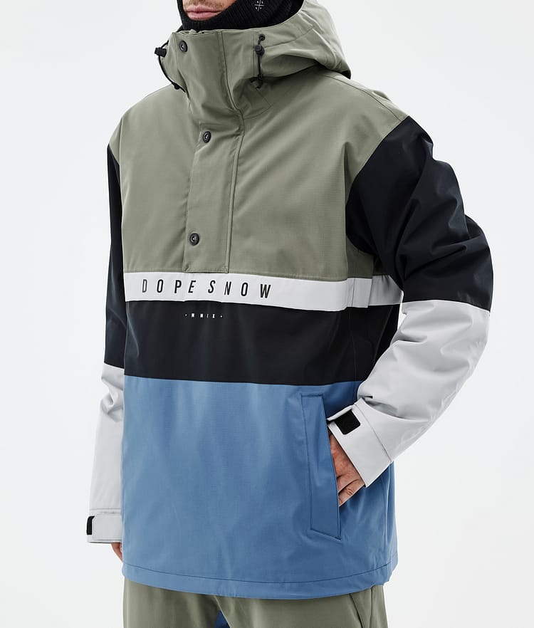 Dope Legacy Track Snowboard Jacket Men Greenish/Light Grey/Black/Blue Steel Renewed, Image 8 of 8