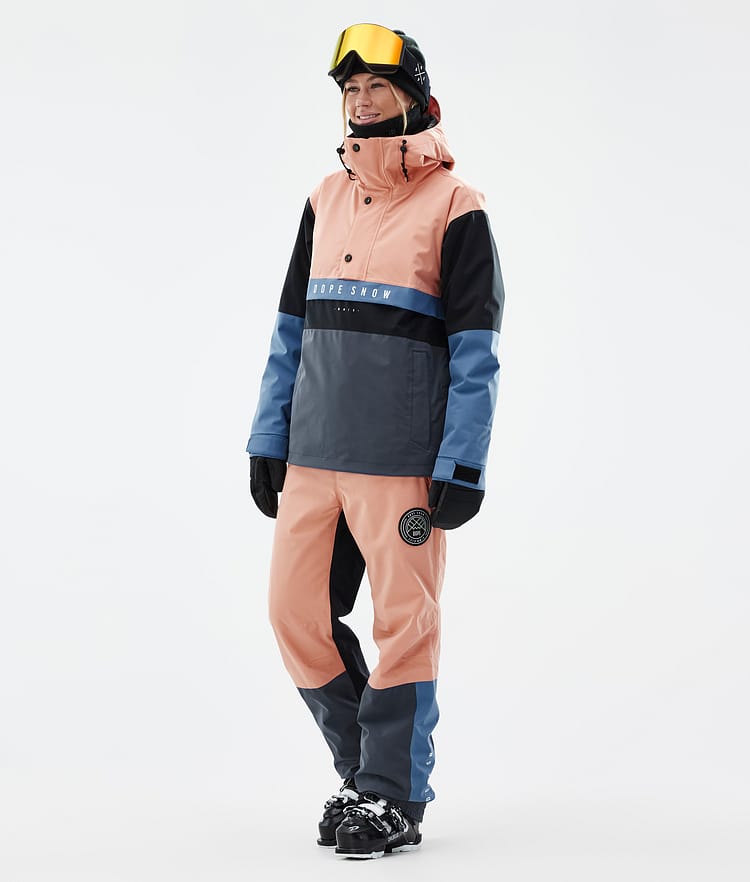Dope Legacy Track W Ski jas Dames Faded Peach/Blue Steel/Black/Metal Blue, Afbeelding 2 van 8