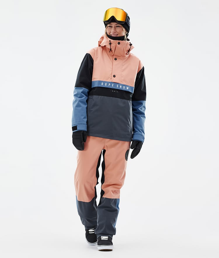 Dope Legacy Track W Snowboard Jacket Women Faded Peach/Blue Steel/Black/Metal Blue