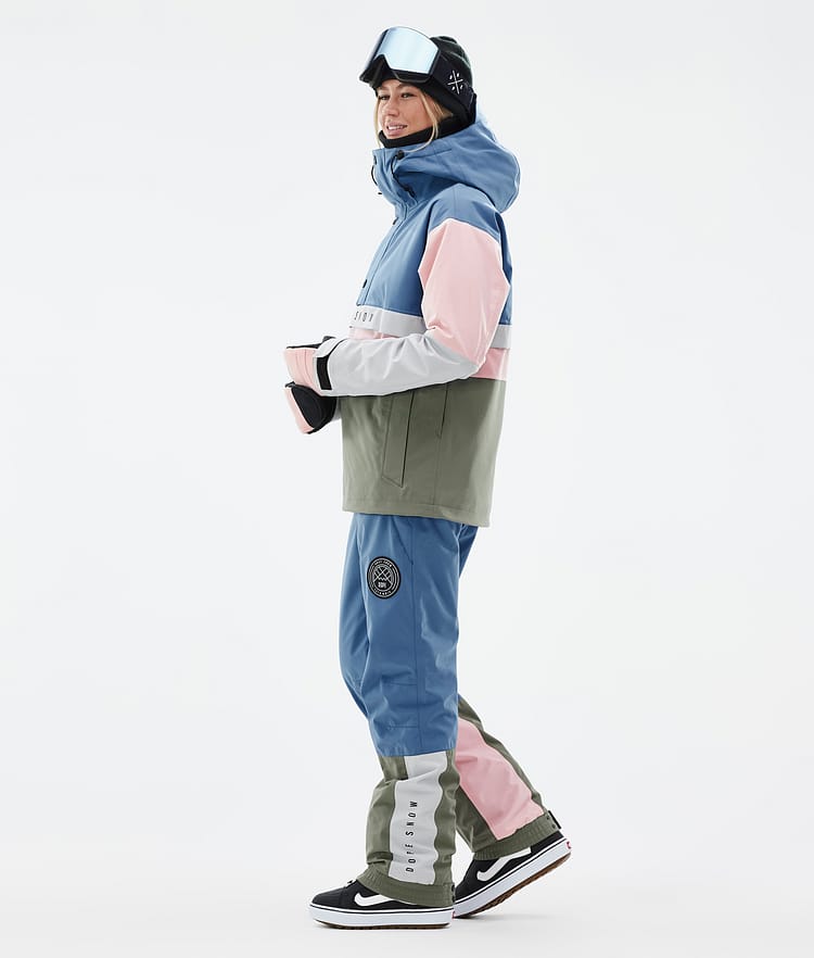 Dope Legacy Track W Snowboardjacke Damen Blue Steel/Light Grey/Soft Pink/Greenish